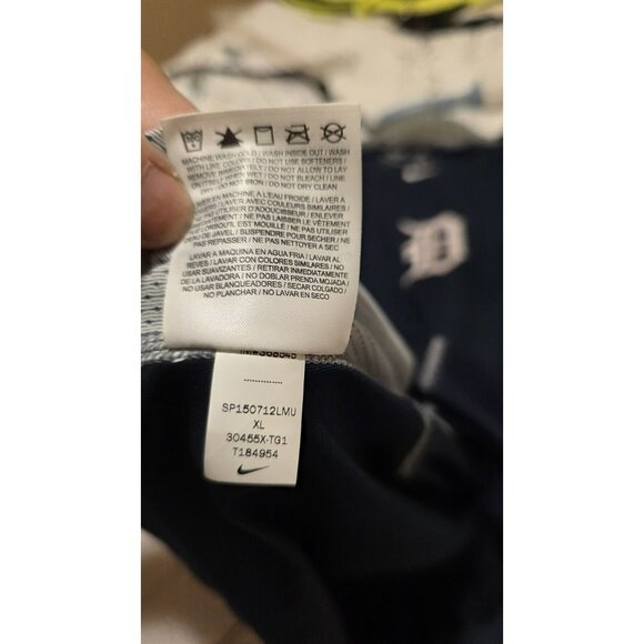 Nike Detroit Tigers Shirt Mens XL Blue Dri Fit MLB Pro Combat Baseball Shirt - Picture 8 of 8